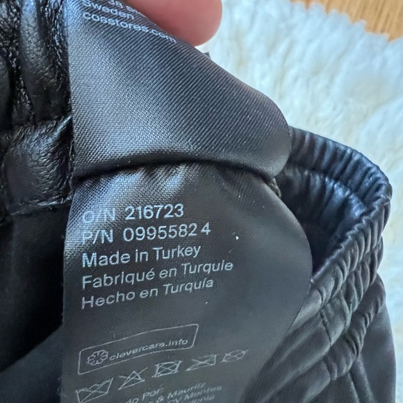 COS Black Leather Straight Leg Pants Size 6 - Picture 5 of 15